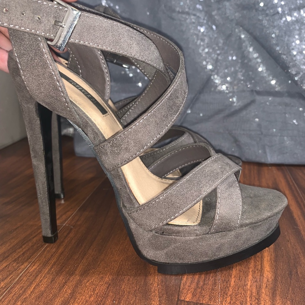 Gray high heels